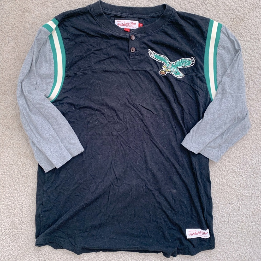 Mitchell & Ness Philadelphia Eagles 3/4 Sleeve Shirt